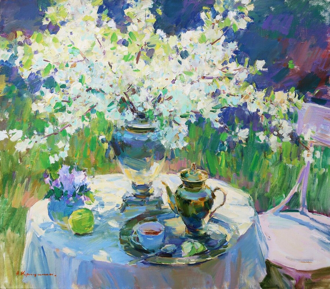 Spring Serenity With Cherry Blossoms, Still Life - Image 3