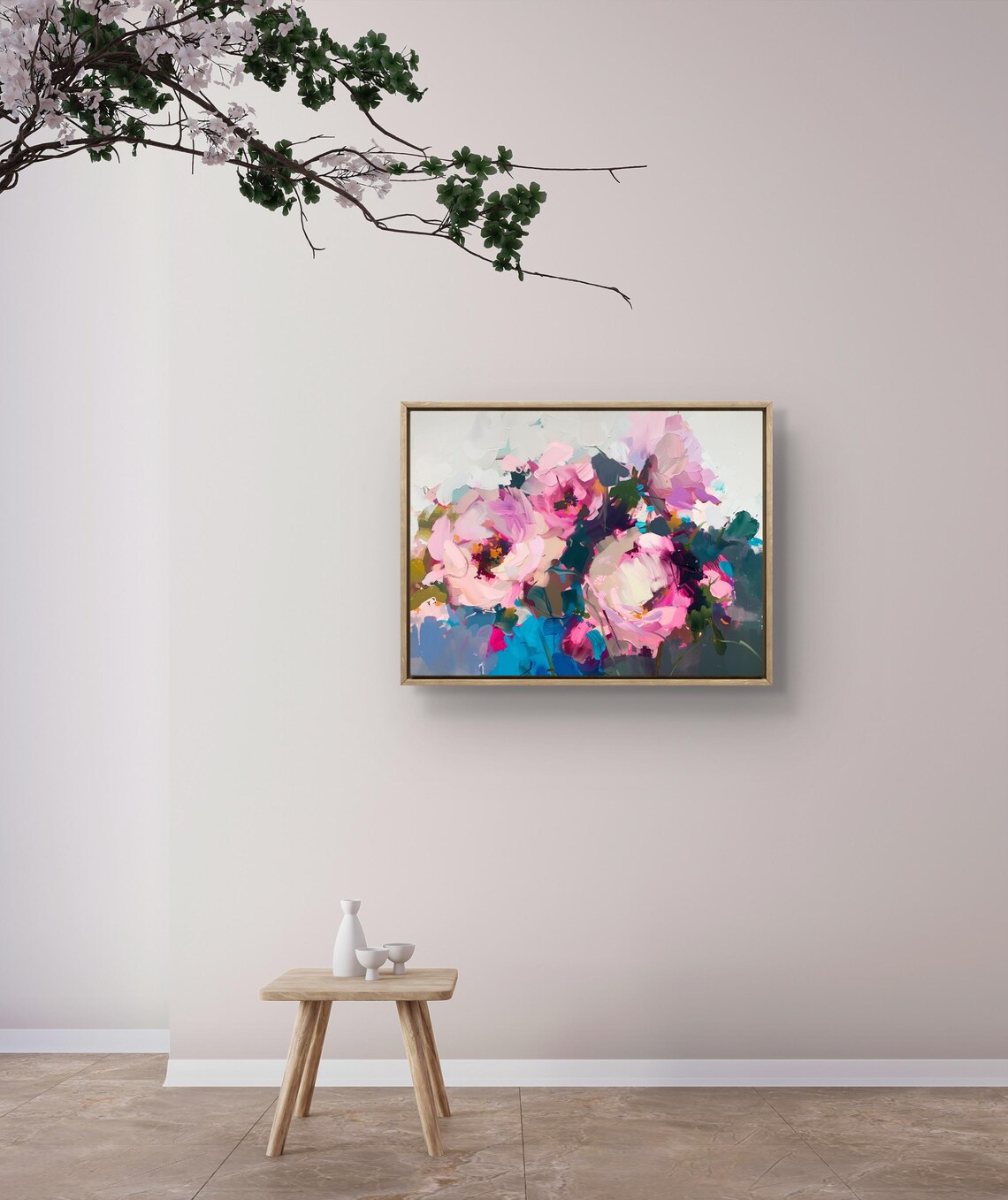 Summer Blooms Floral Oil Painting, Impressionistic Wildflowers - Image 2