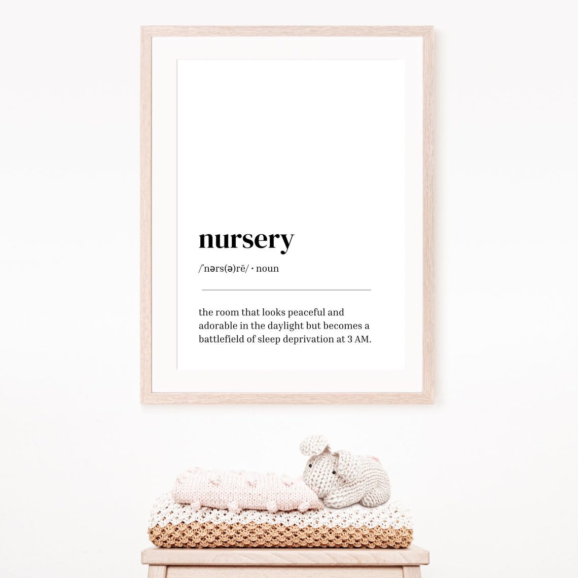 Nursery Definition Minimalist Funny 3AM Sleep Deprived Quote Poster - Image 2