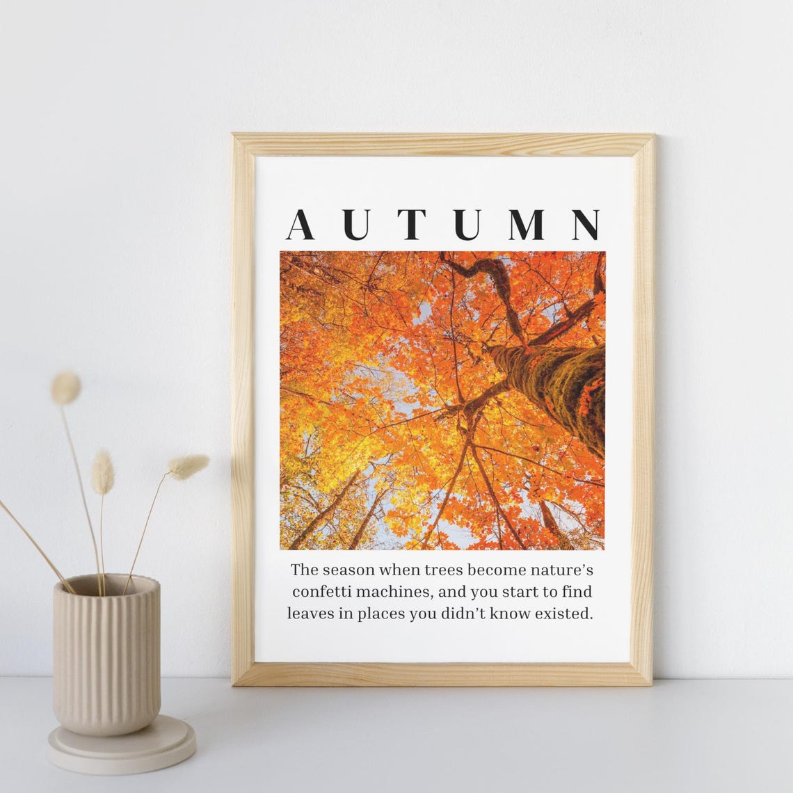 Autumn Definition Orange Leaf Canopy Overhead Fall Quote Poster - Image 3