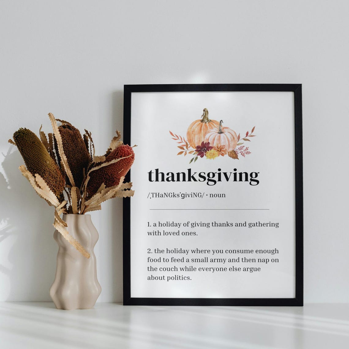 Thanksgiving Definition Watercolor Pumpkins Fall Dictionary Poster - Image 3