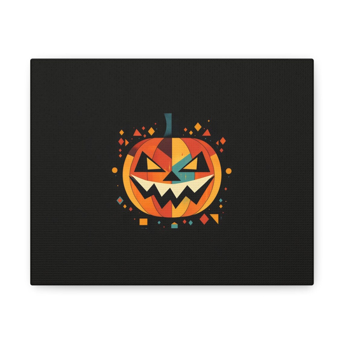 Geometric Pumpkin Gothic Modern Halloween Art Print - Image 2