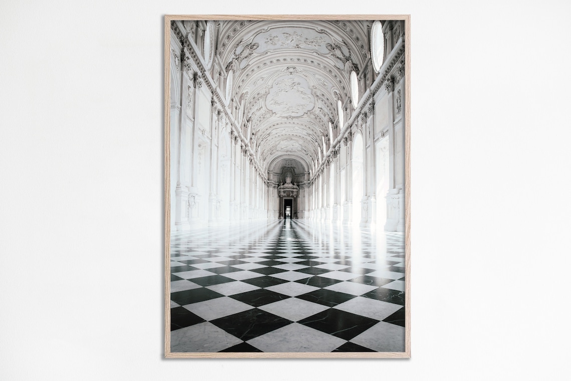 Italian Architecture Arched Hallway Travel Poster