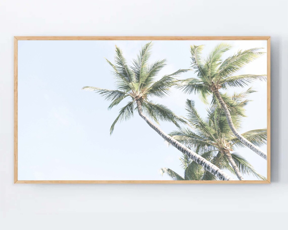 Samsung Frame Tv Art Palm Trees Tropical Print For Boho Tree Photography