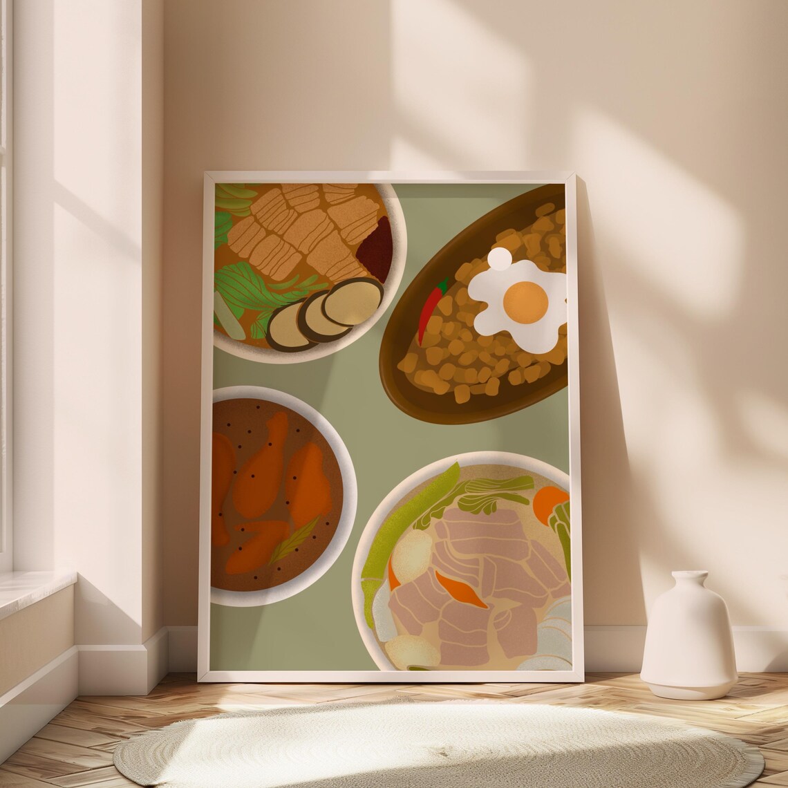 Filipino Food Poster, Modern Pinoy Kitchen Art