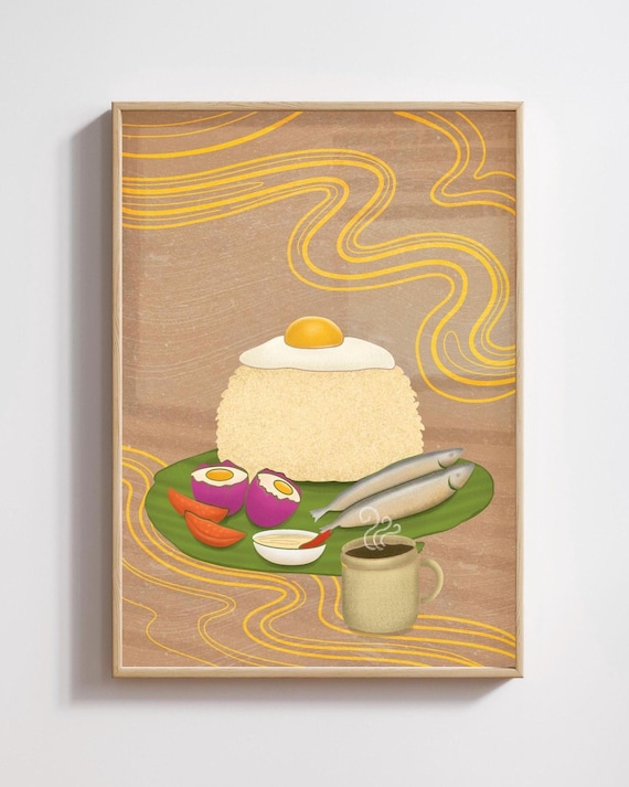 Philippines Poster Art Filipino Breakfast Food Arthome Kitchen Decor Almusal Print Digital Philippine Heritage Culture