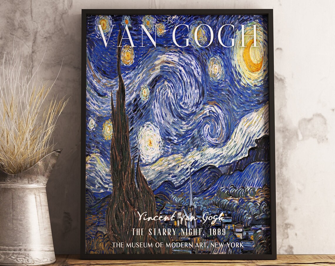 Van Gogh Exhibition Poster, The Starry Night Art Print - Image 3
