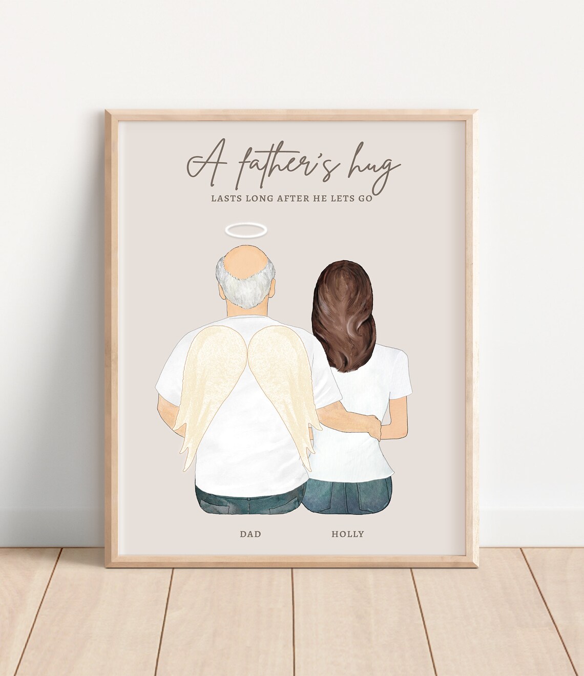 Personalized Memorial Dad In Heaven Sympathy Art Print