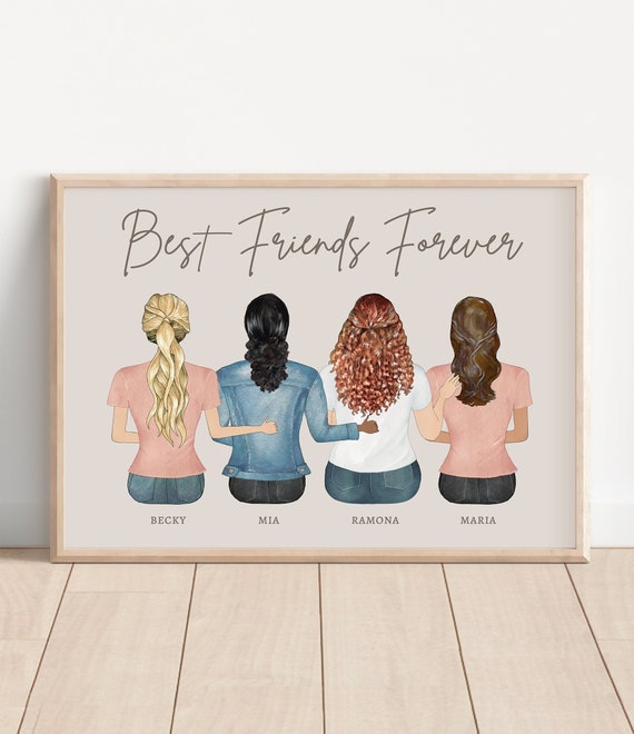 Personalized Best Friend Gift Custom Best Friend Print Friendship Gift Idea Unique Bestie Gift Bff Birthday Idea Keepsake Art