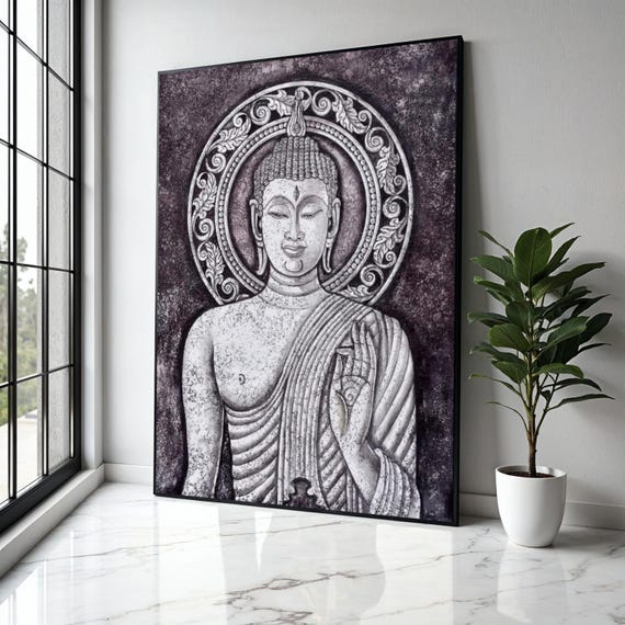 Tranquil Buddha Wall Art Zen Meditation Canvas Spiritual Home Decor Print Mindfulness Gift