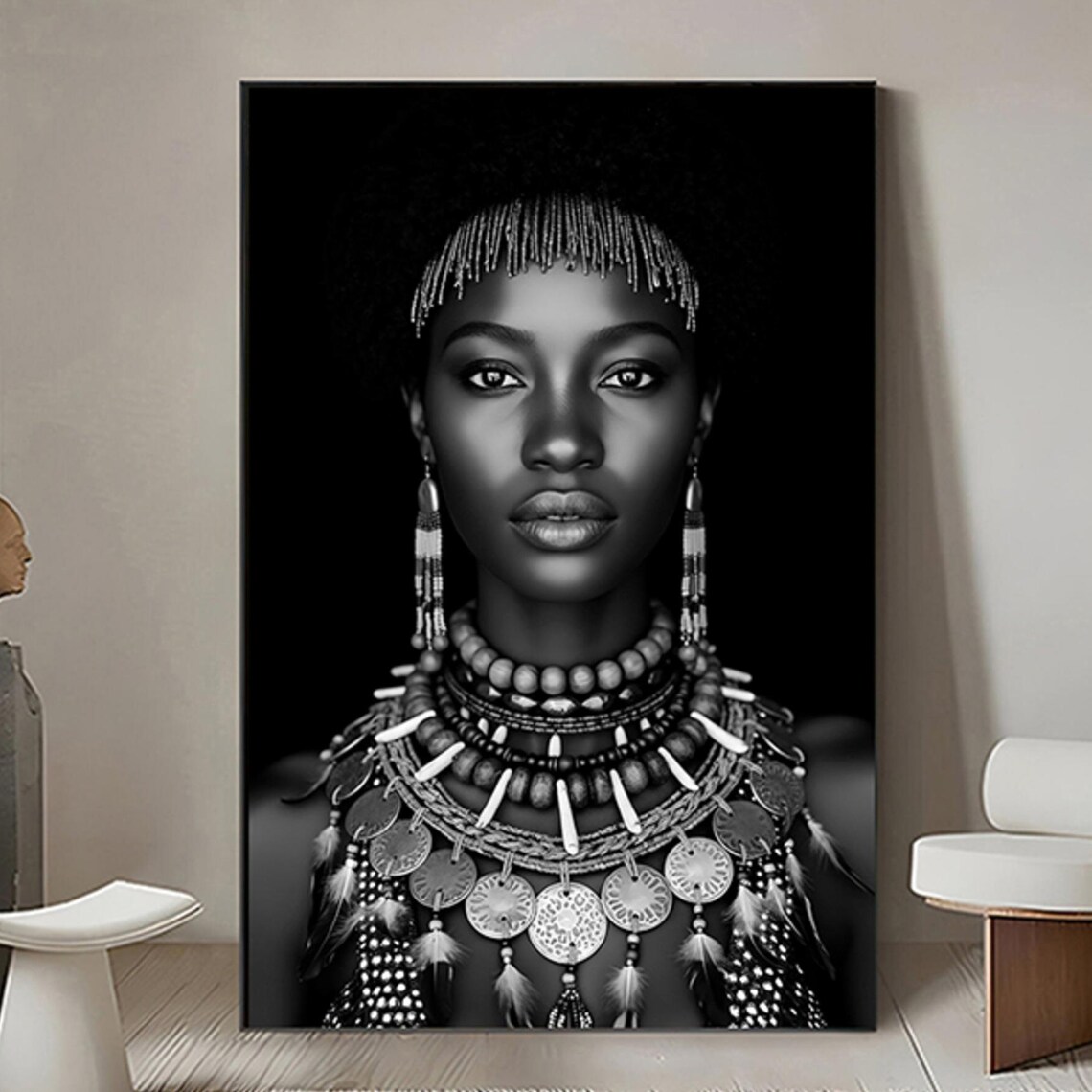 African Woman Portrait, Modern Ethnic Art Print