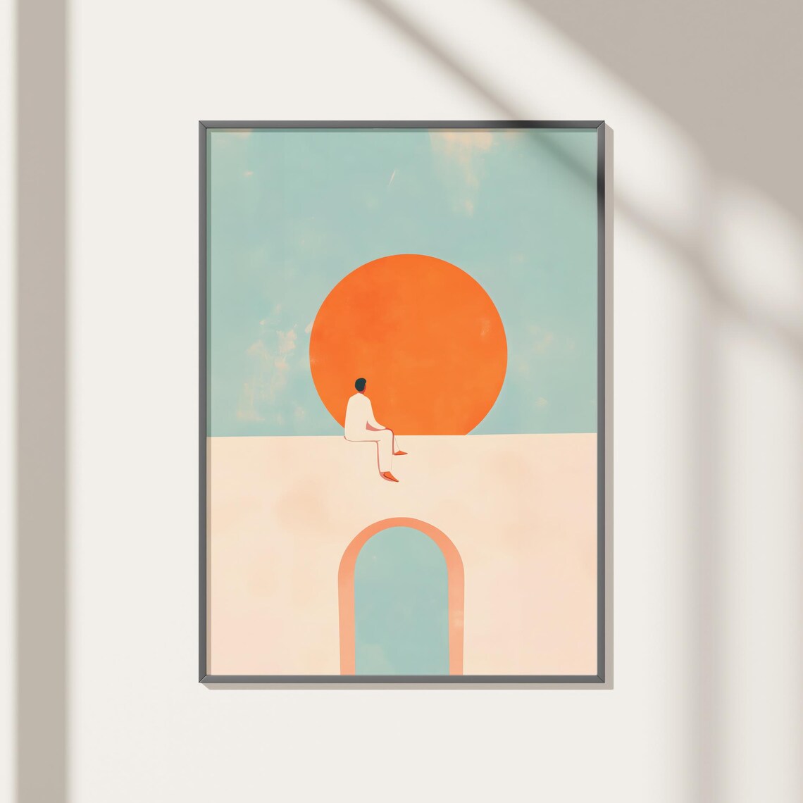 Minimalist Abstract Sunset Wall Art Abstract Sun Art Modern Wall Decor Minimal Art Print Minimal Sunset Art Contemporary Architecture Art