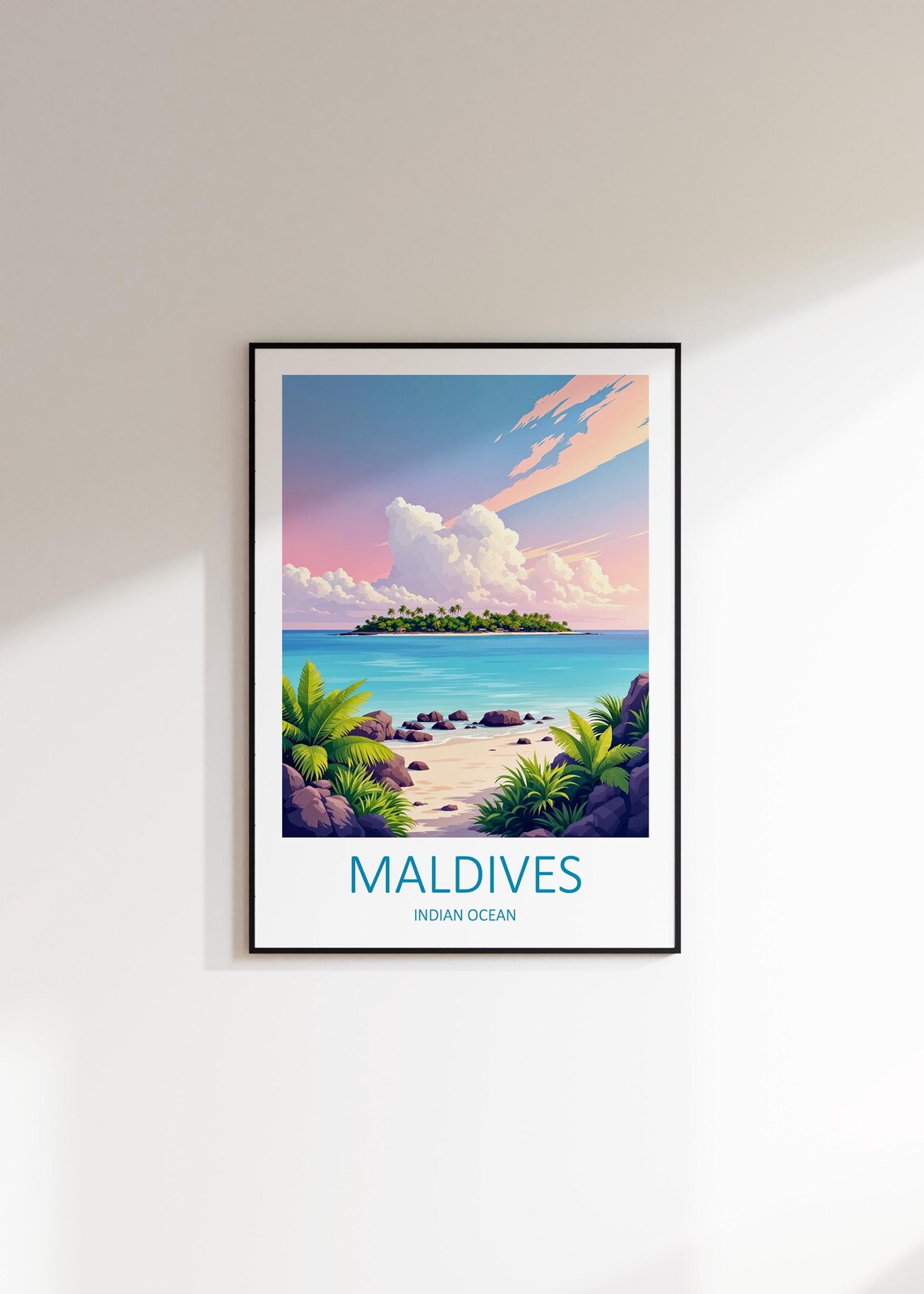 Maldives Travel Print Maldives Wall Art Maldives Poster Maldives Art Print Tropical Island Gift South Asia Indian Ocean Wedding Gift - Image 3