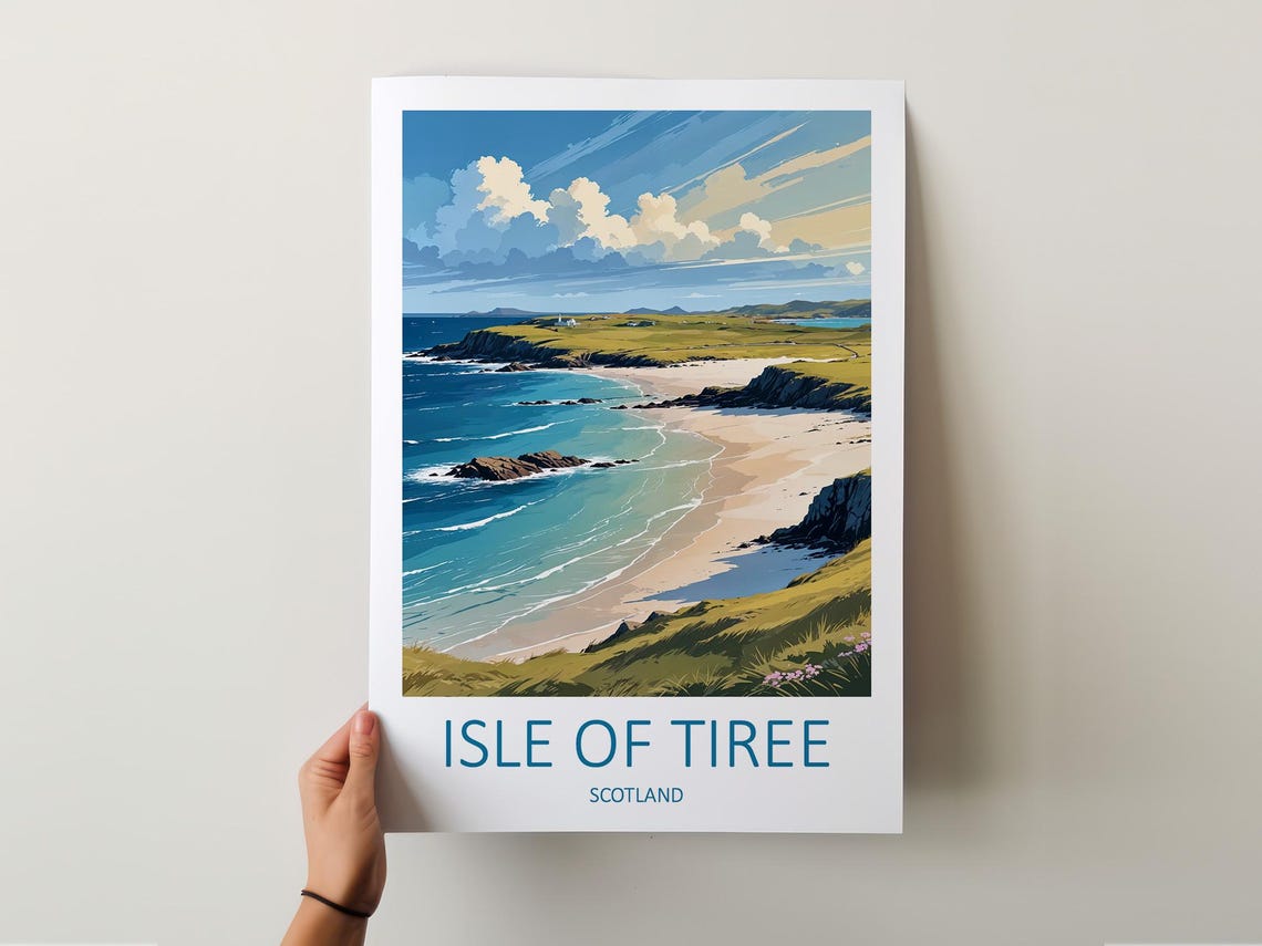 Isle Of Tiree Print Scottish Islands Print Scottish Prints Tiree Poster Scotland Travel Print Scottish Gifts Travel Poster Island Art - Image 5