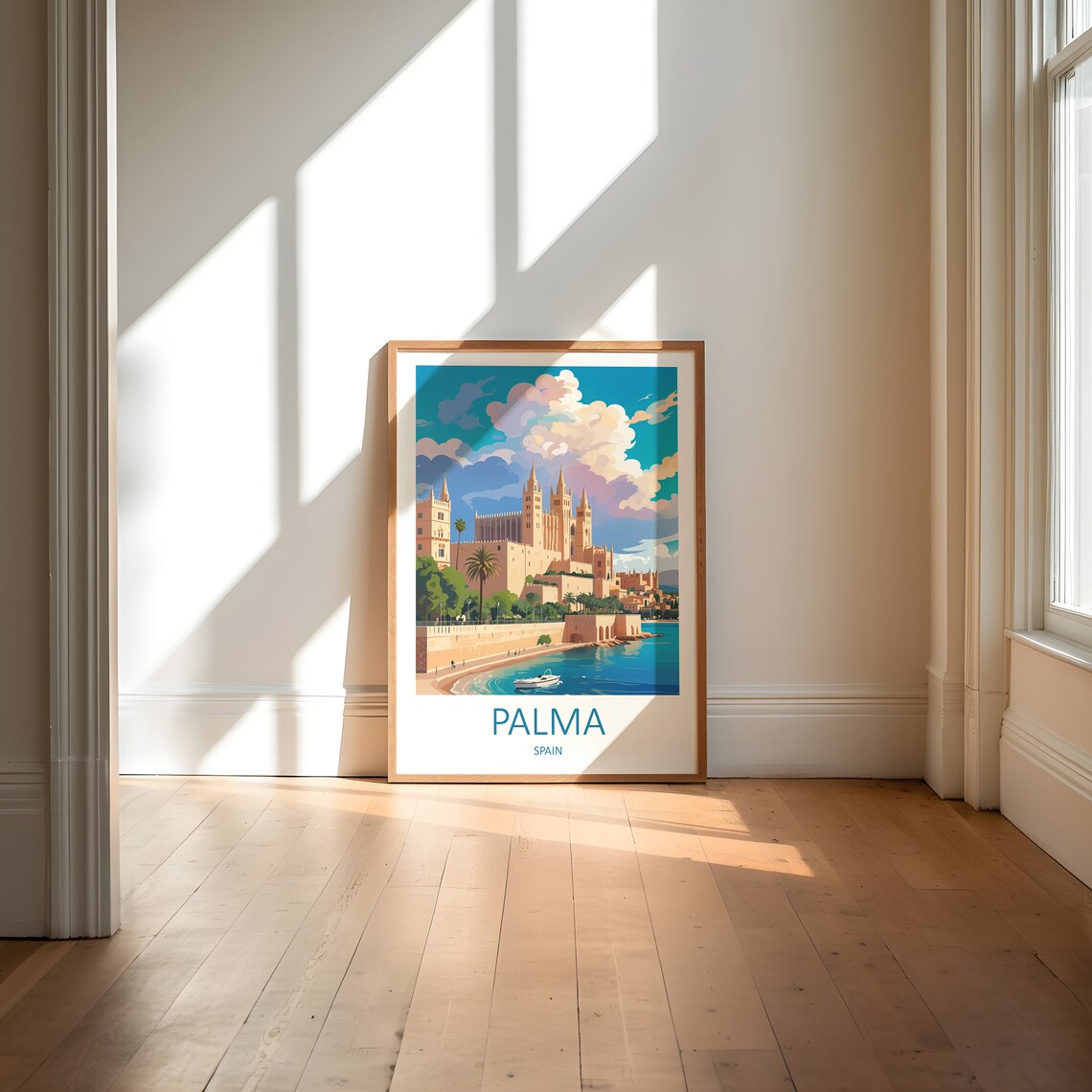 Palma Mallorca Spain Grand Cathedral Overlooking The Sea Poster - Image 6