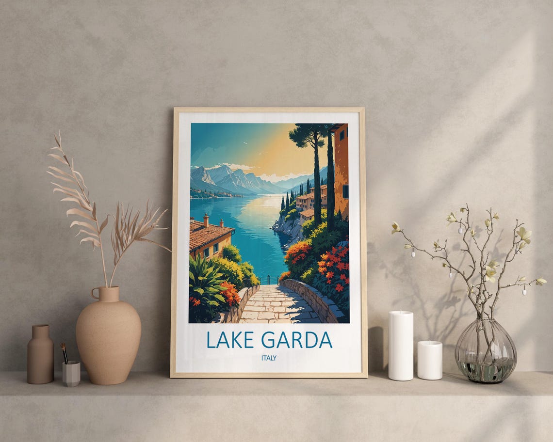 Lake Garda Print Lake Garda Poster Lake Garda Italy Lakes Poster Italy Wall Art Italian Prints Italy Travel Print Italy Travel Gift - Image 3