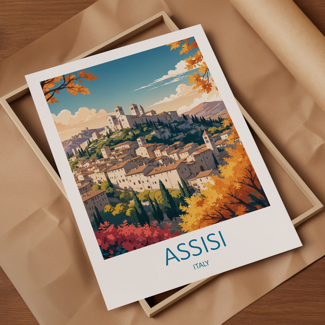 Assisi Italy Historic Umbrian Hilltop Old Town Travel Poster - Image 4