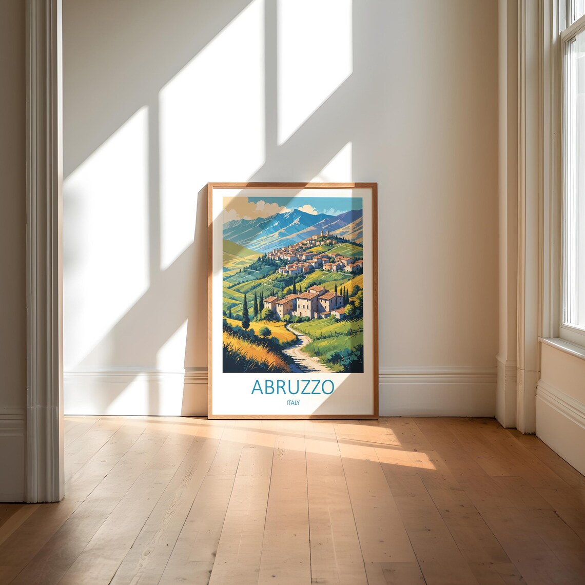 Abruzzo Italy Mountain Village Country Path Vintage Travel Poster - Image 6