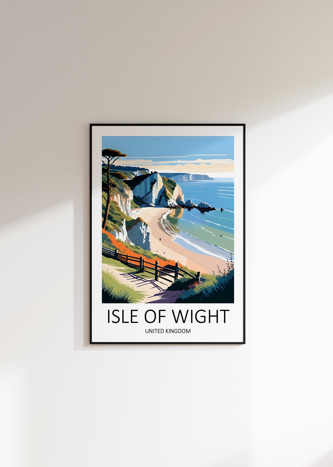 Isle Of Wight Print Isle Of Wight Poster Uk Art Prints Isle Of Wight Travel Print England Poster Travel Gift Isle Of Wight Wall Art - Image 3