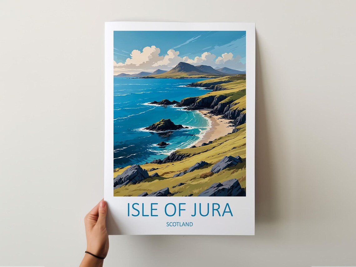 Isle of Jura Scotland Rugged Coast Golden Hills Scenic Travel Poster - Image 5