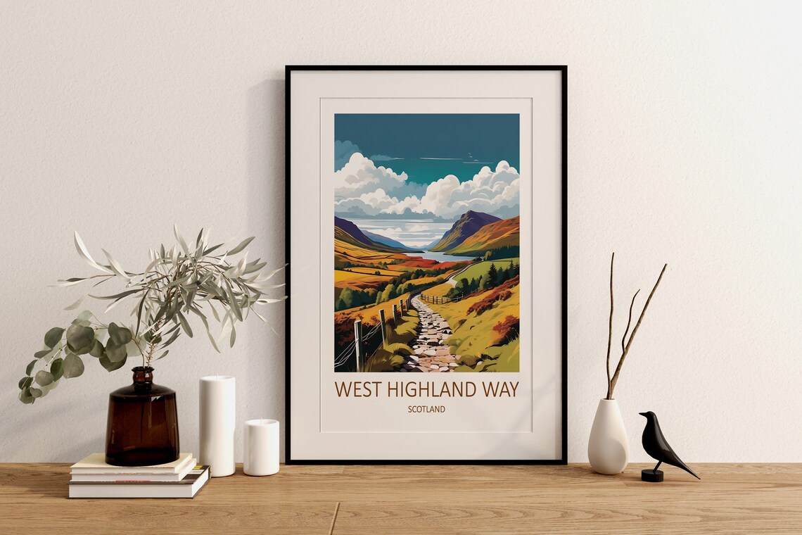 West Highland Way Scotland Rocky Trail Through Autumn Highland Poster - Image 3