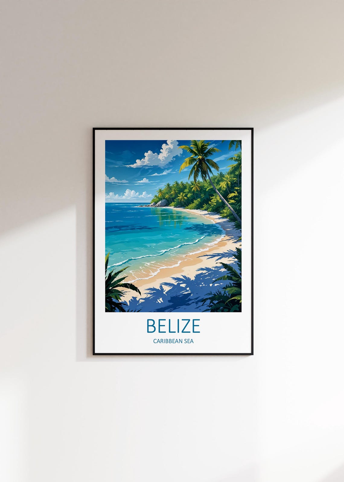 Belize Caribbean Sea Turquoise Beach Palm Cove Paradise Poster - Image 2