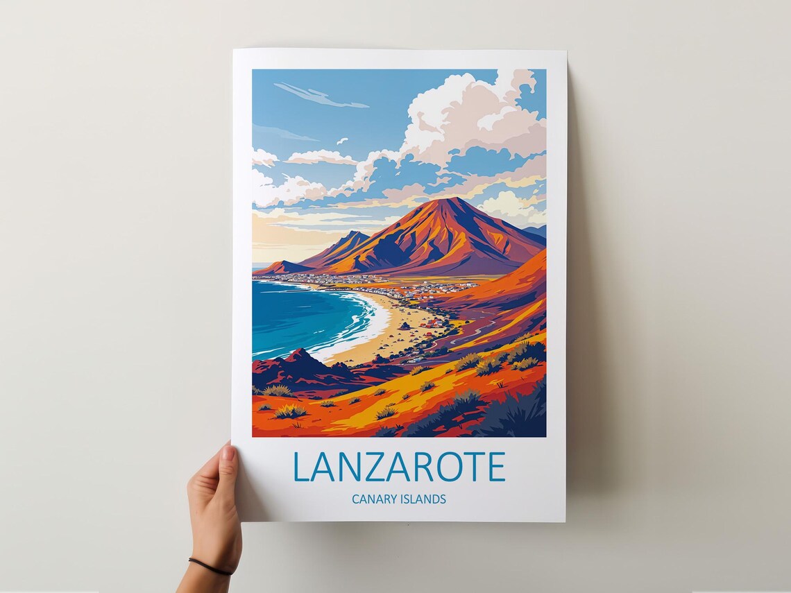 Lanzarote Travel Print Lanzarote Wall Art Canary Islands Print Lanzarote Poster Spain Print Lanzarote Gifts Spanish Print Travel Wall - Image 5