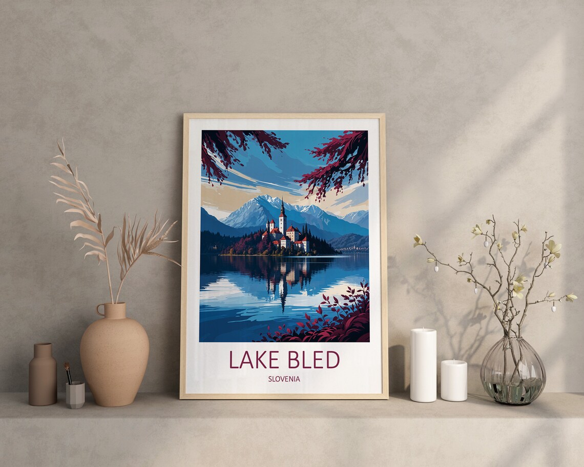 Lake Bled Slovenia Island Church Alpine Lake Reflection Travel Poster - Image 4