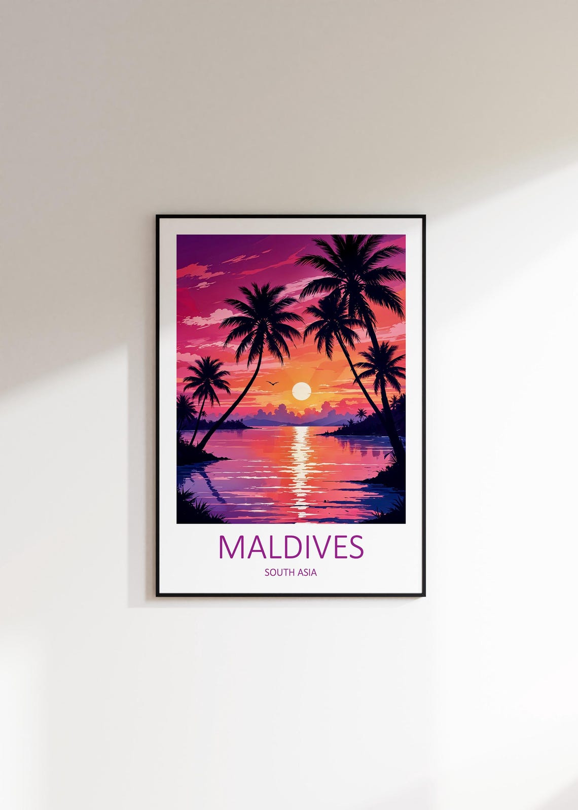 Maldives Print Maldives Poster South Asian Art Tropical Sunset Print Travel Memories Gift Maldives Travel Print Tropical Beach Print - Image 2
