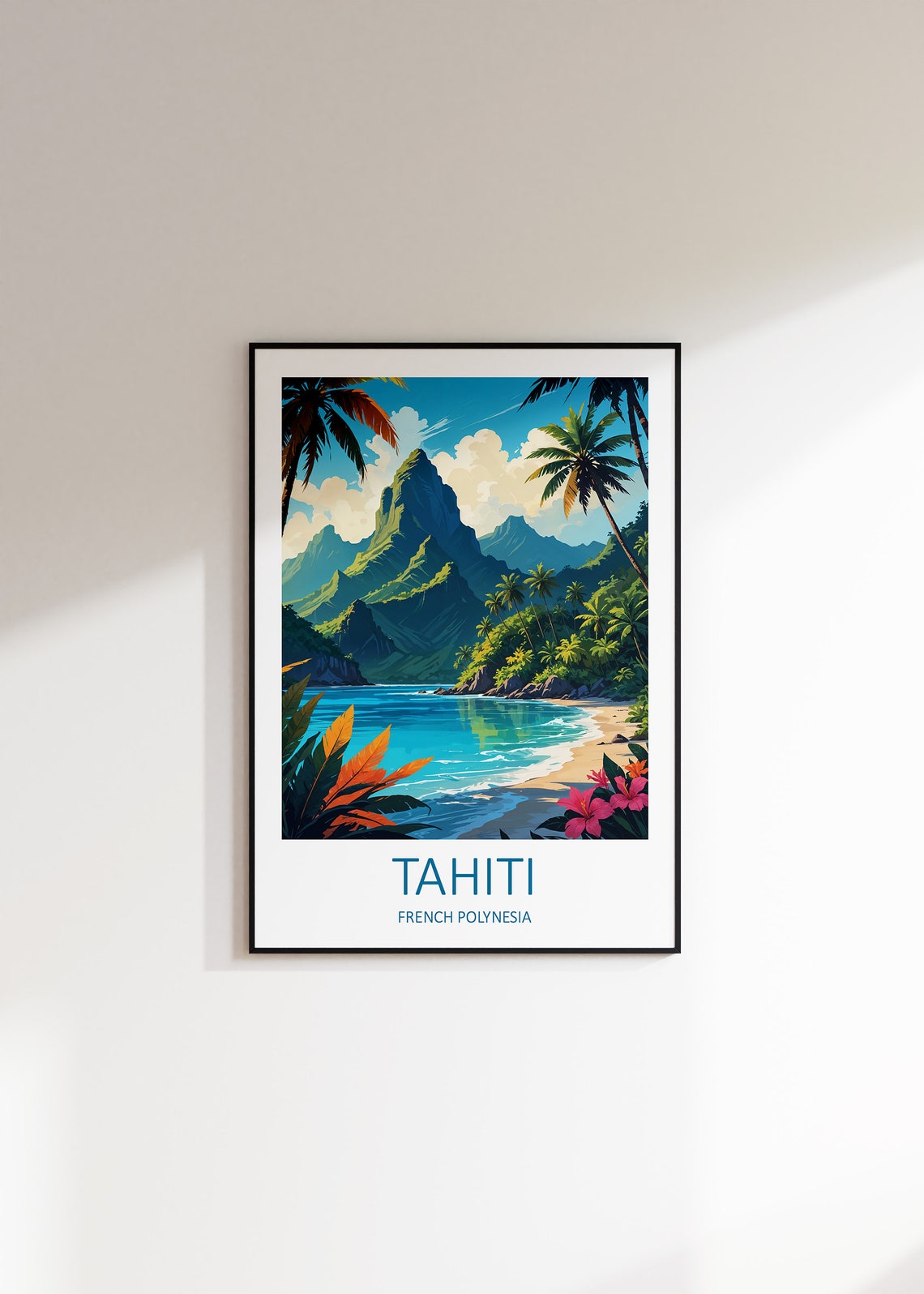 Tahiti Print Tahiti Poster French Polynesia Pacific Ocean Print Tahiti Travel Print Tropical Print Travel Gift Bora Bora Poster Print - Image 2