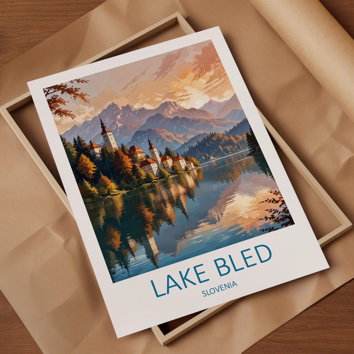 Lake Bled Print Lake Bled Poster Lake Bled Slovenia Slovenia Art Print Travel Wall Art Lake Lake Bled Travel Print Art Lover Gift - Image 4