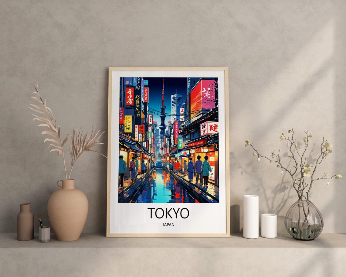 Tokyo Japan Travel Print Wall Art Tokyo Home Decor Japan Poster Wall Hanging Art Lover Gift Travel Wall Hanging Japanese Art Birthday - Image 2