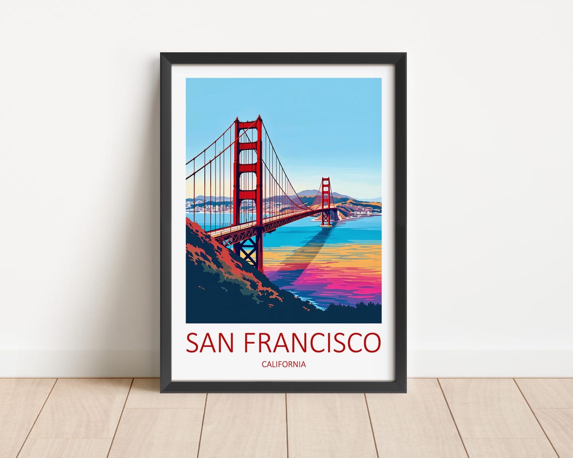 San Francisco California Golden Gate Bridge at Sunset Poster