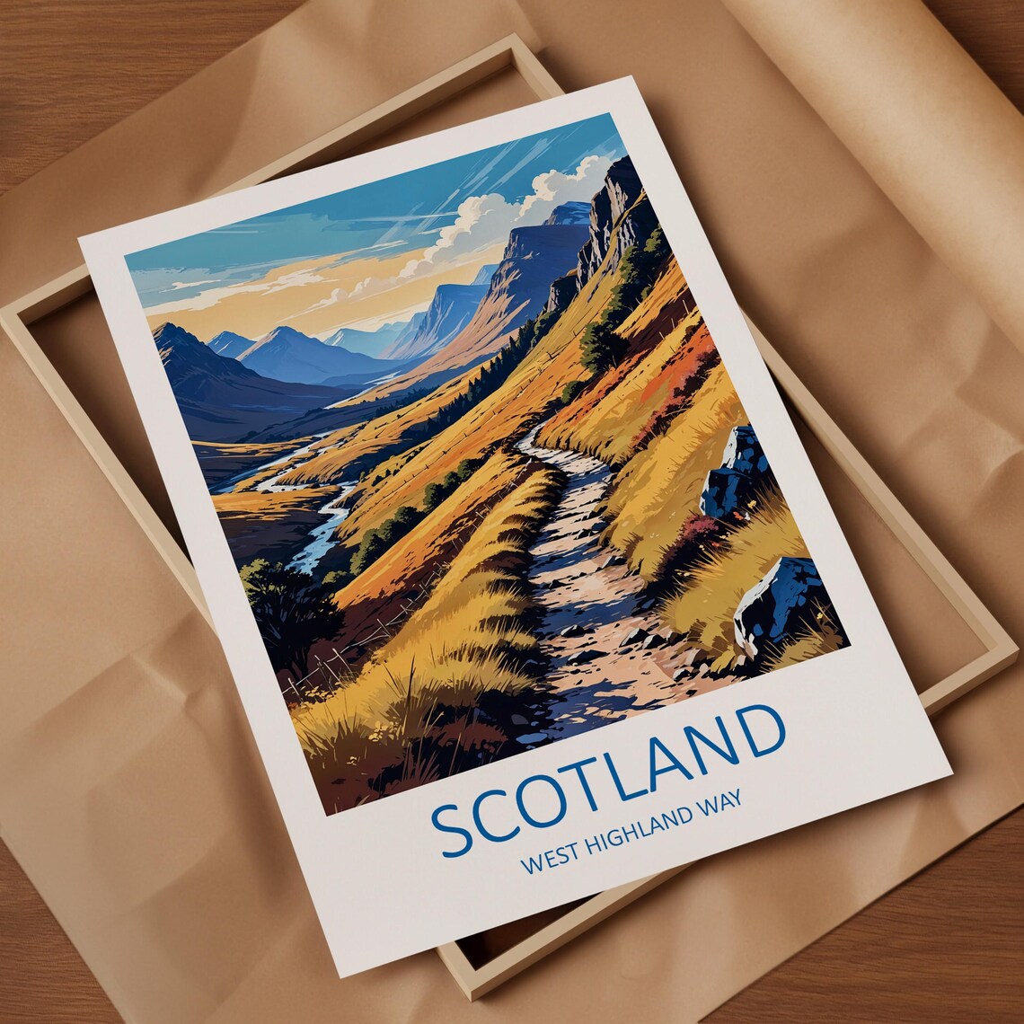 Scotland West Highland Way Golden Valley Hiking Trail Poster - Image 4