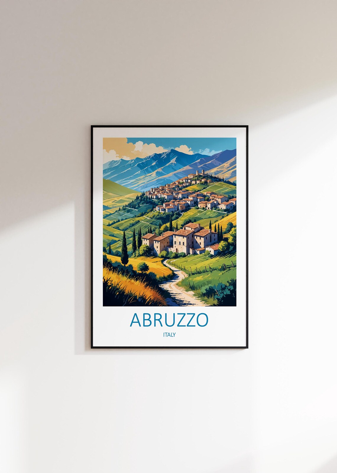 Abruzzo Italy Mountain Village Country Path Vintage Travel Poster - Image 2