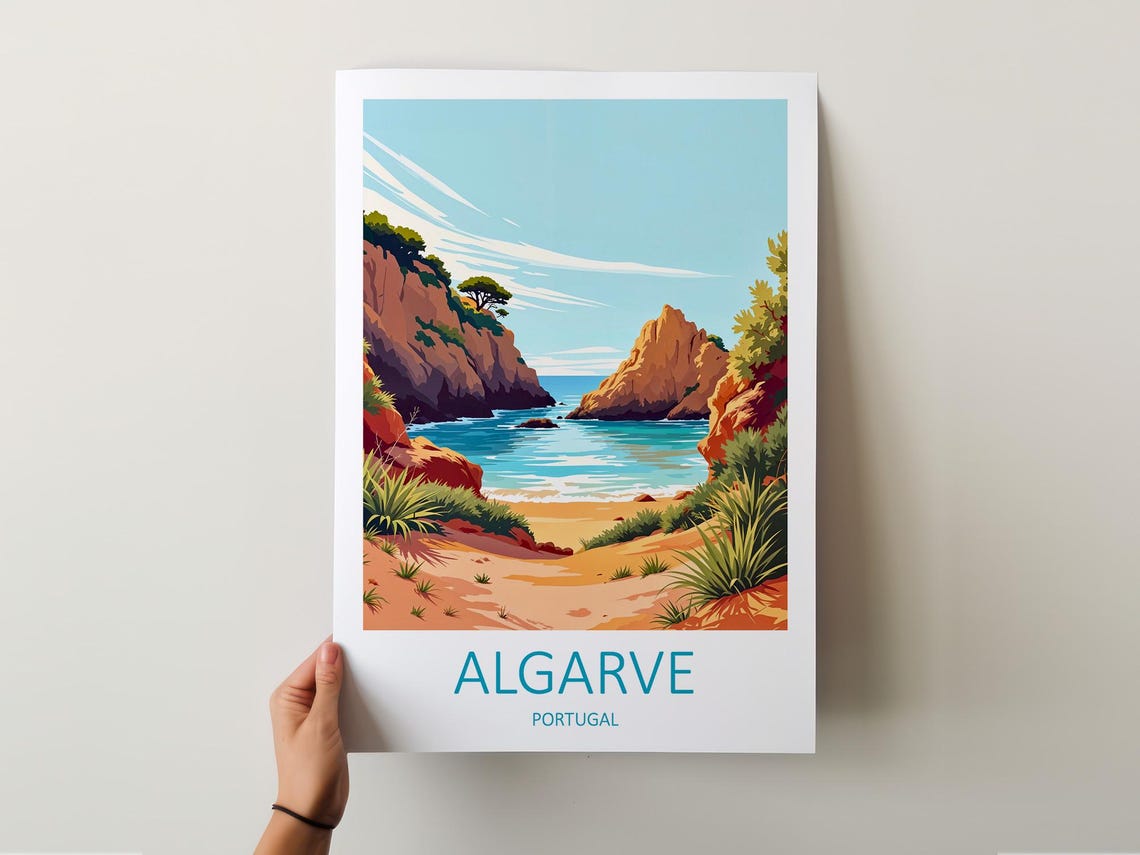 Algarve Portugal Travel Print Algarve Poster Wedding Gift Portugal Wall Art Algarve Print Algarve Art Coastal Decor Art Lover Gift - Image 6