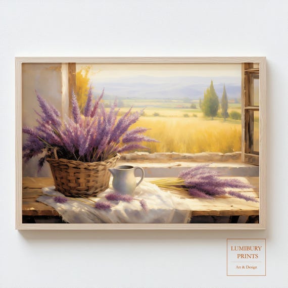 Lavender Wall Art Provence Botanical Print Country Decor Rustic Kitchen Floral