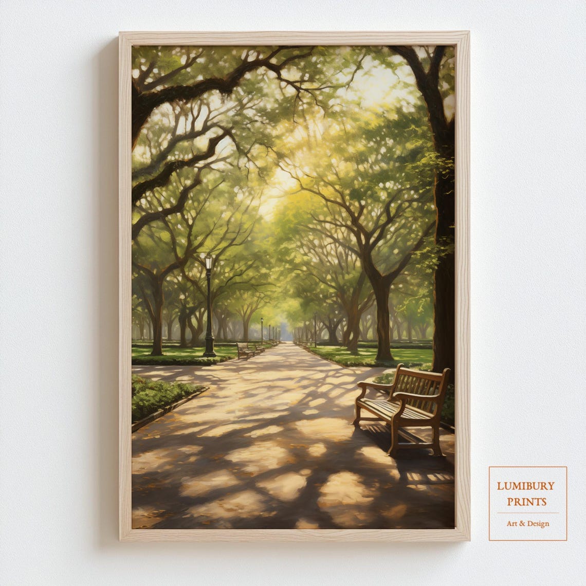 Vintage Park Print Garden Wall Art Rustic Nature Decor Botanical Poster Landscape Instant