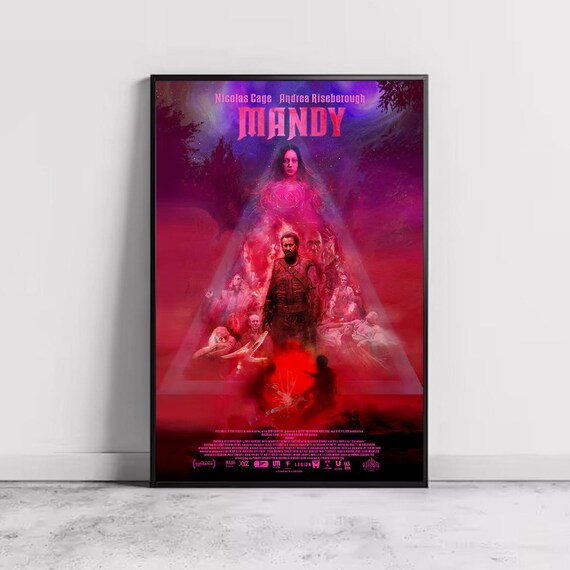Mandy Nicolas Cage Horror Film Red Neon Psychedelic Art Poster