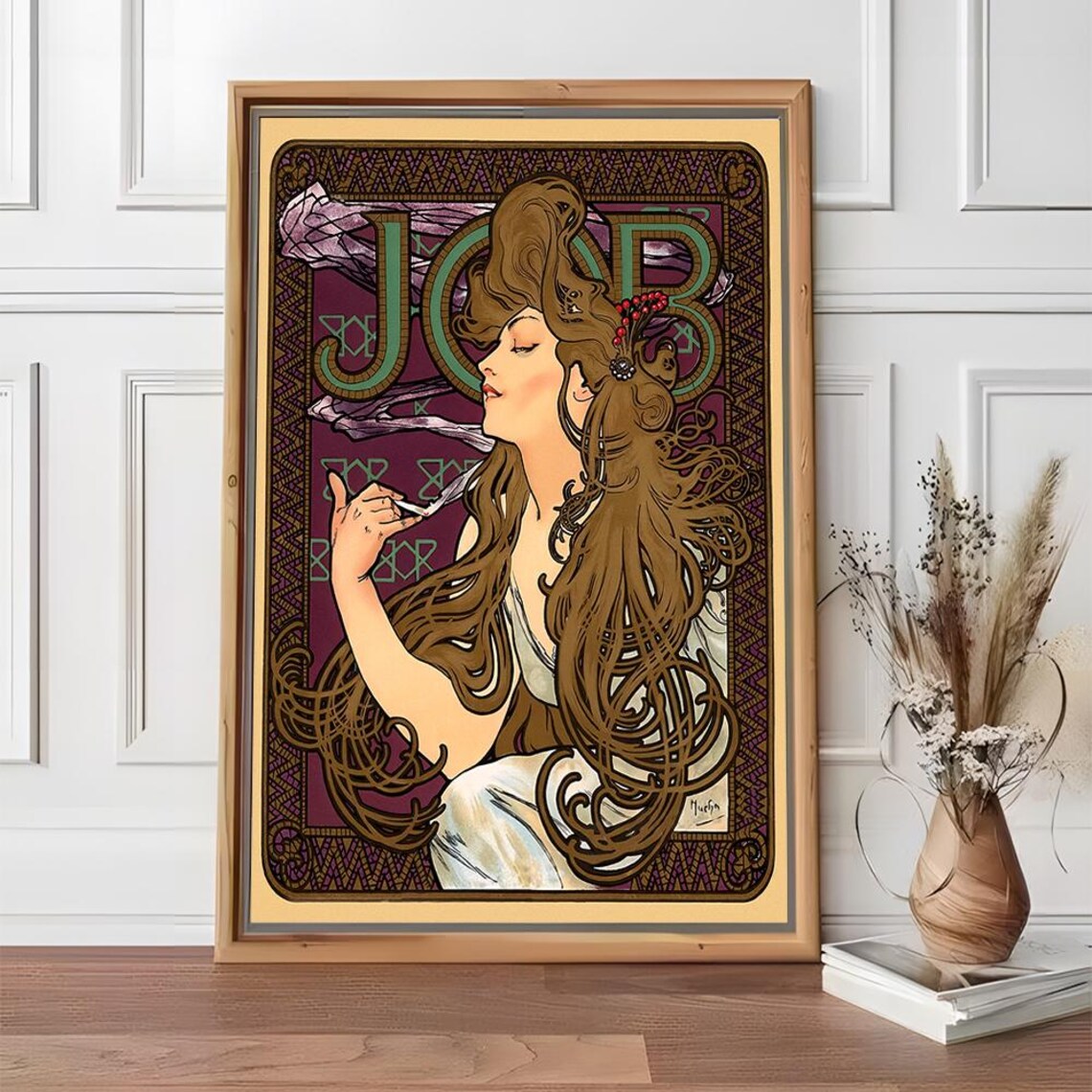 Job By Alphonse Mucha Art Nouveau Woman Cigarette Advertising Poster - Image 2