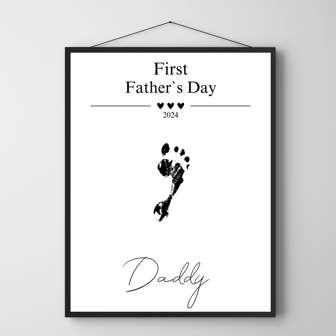 First Fathers Day 2024 Daddy Handprints Art Print Baby Keepsake Gift - Image 3