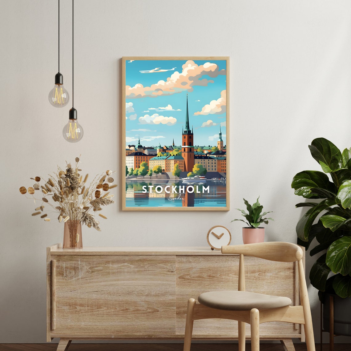 Stockholm Poster Sweden Travel Poster Stockholm Print Stockholm Wall Art Sweden Print Scandinavia Poster Gift Sweden Wall Art - Image 2
