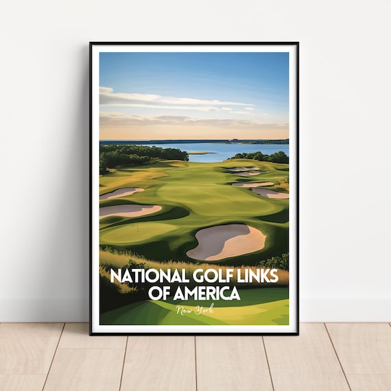 National Golf Links Off America Poster National Golf Links Off America Print Golf Course Print Golf Wall Art Golf Gift Idea Home Office