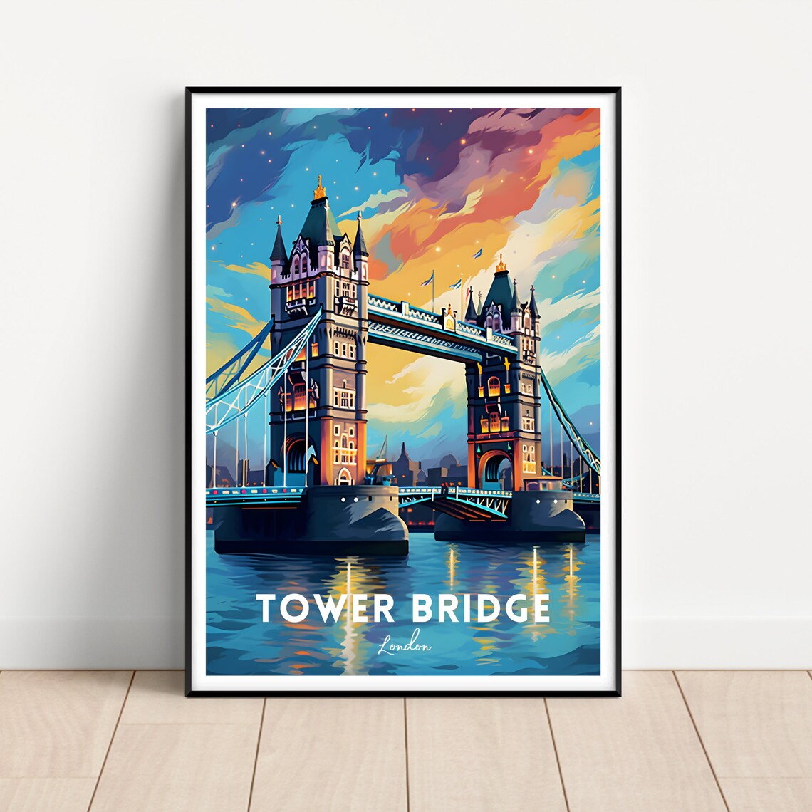Tower Bridge London Travel Poster, London Art Print