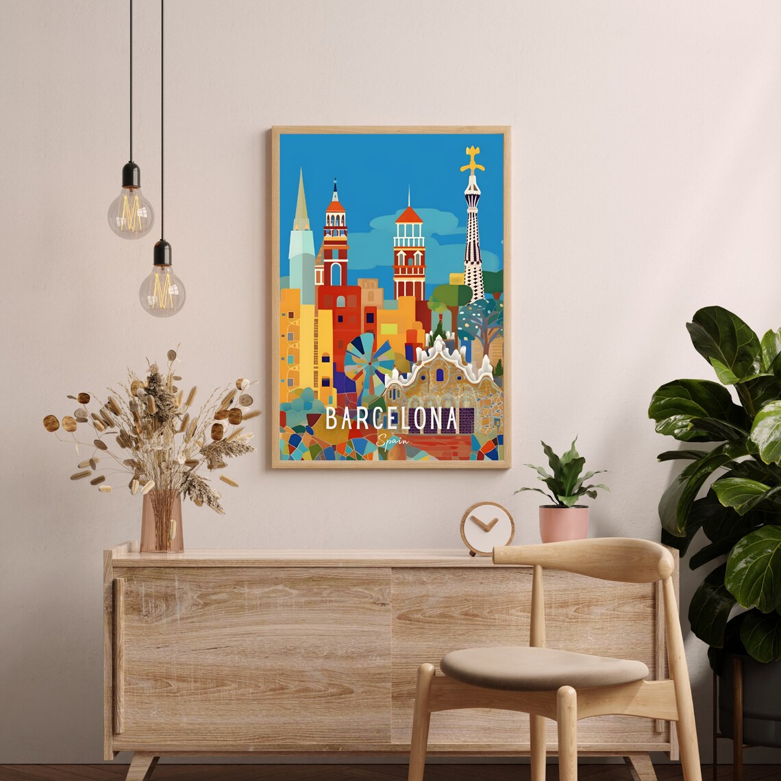 Barcelona Travel Poster Barcelona Wall Art Print Barcelona Travel Art Poster Barcelona Print Spain Wall Art Barcelona - Image 2