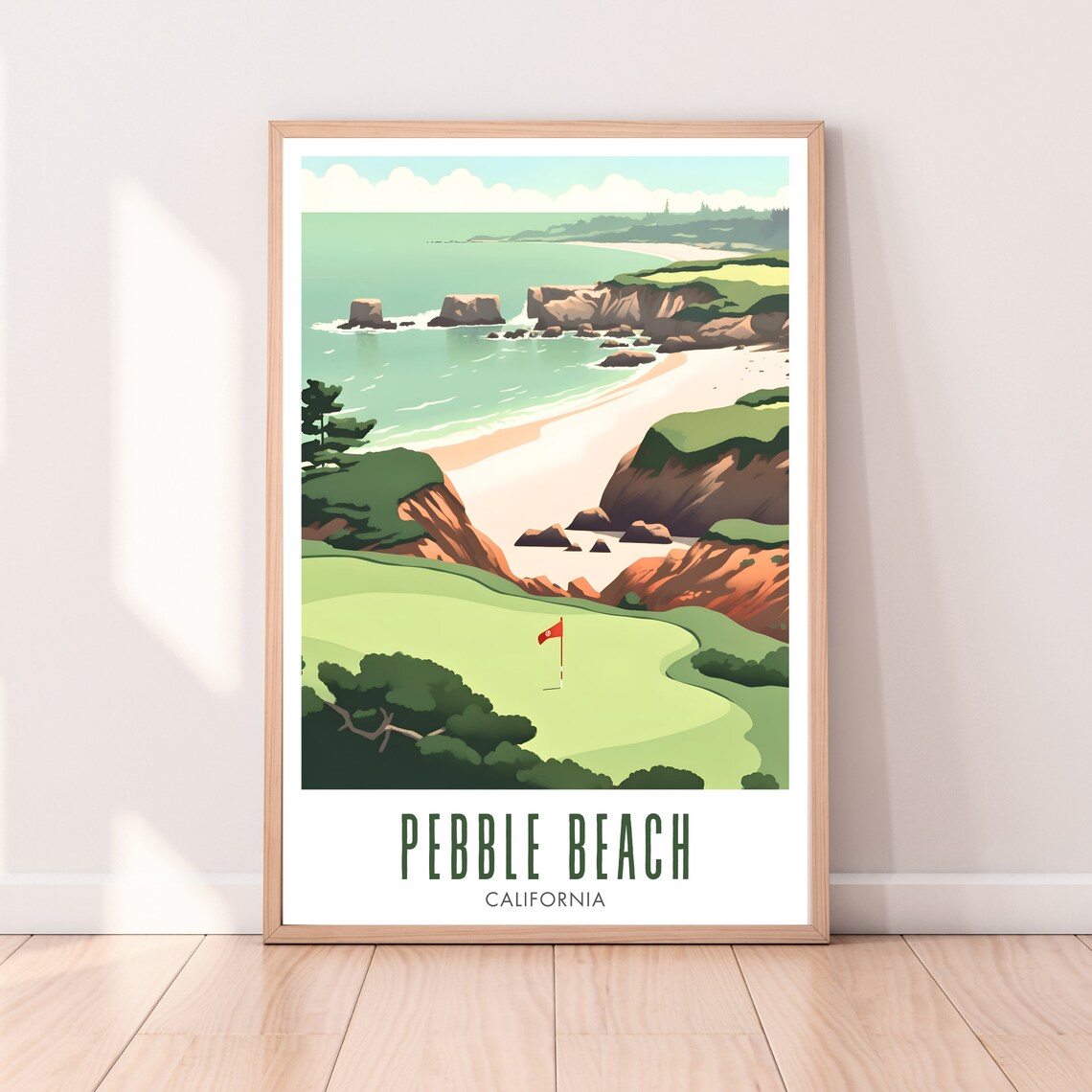 Pebble Beach Travel Poster, Golf Course Art Print - Image 2