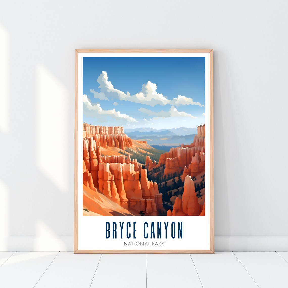 Bryce Canyon National Park Hoodoos Blue Sky Vista Travel Poster - Image 2