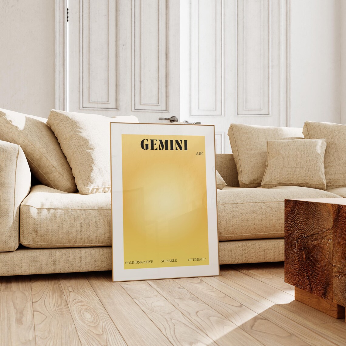 Gemini Zodiac Poster, Aura Aesthetic Wall Art - Image 2
