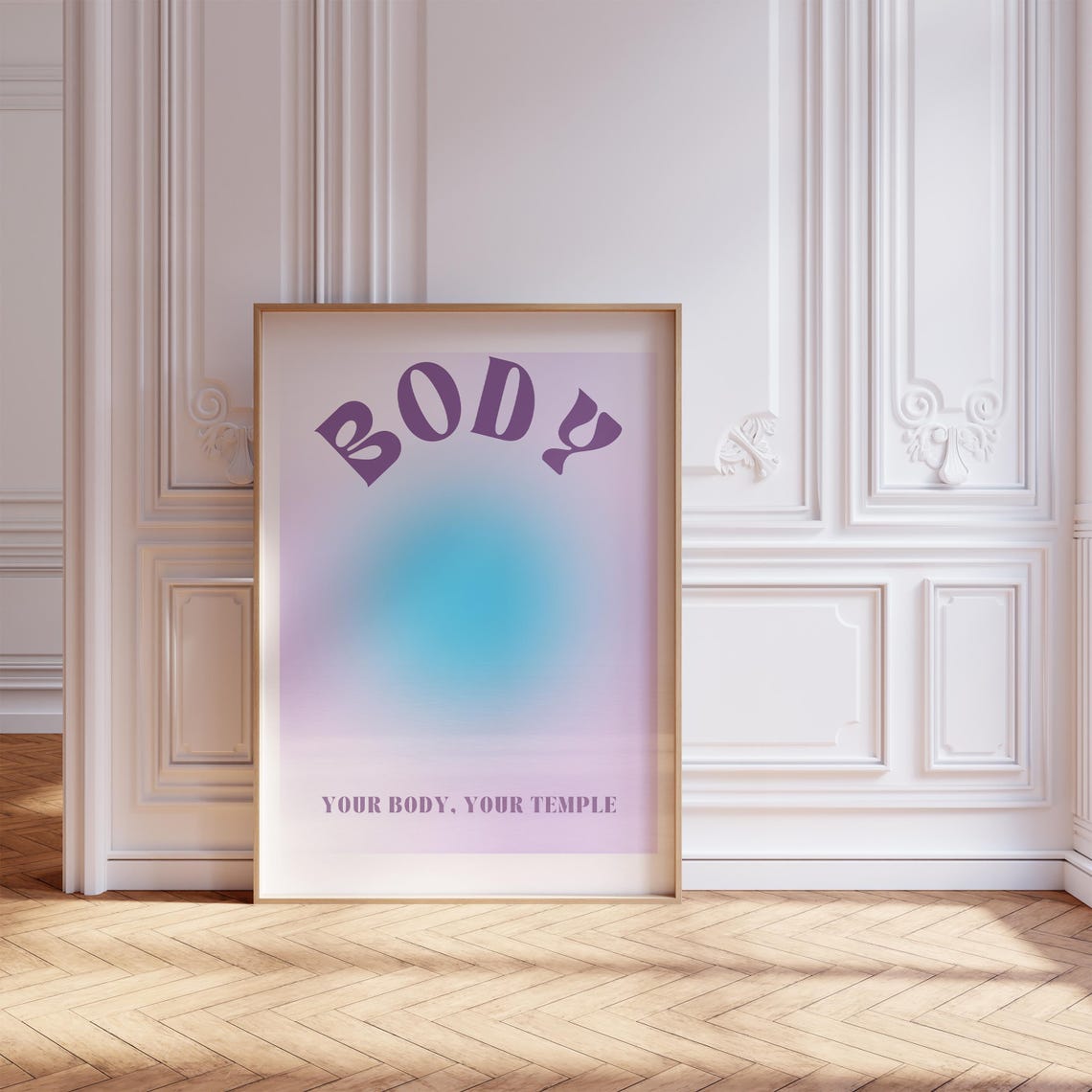 Body Your Body Your Temple Blue Aura Mindful Self Care Poster