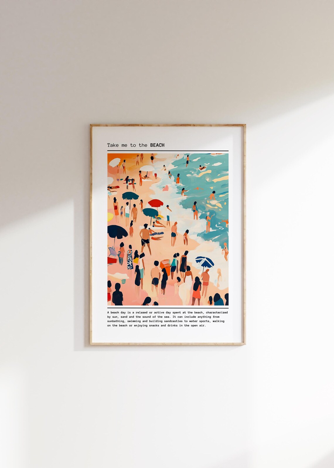 Take Me To The Beach Crowded Seaside Art Painting Travel Poster - Image 4